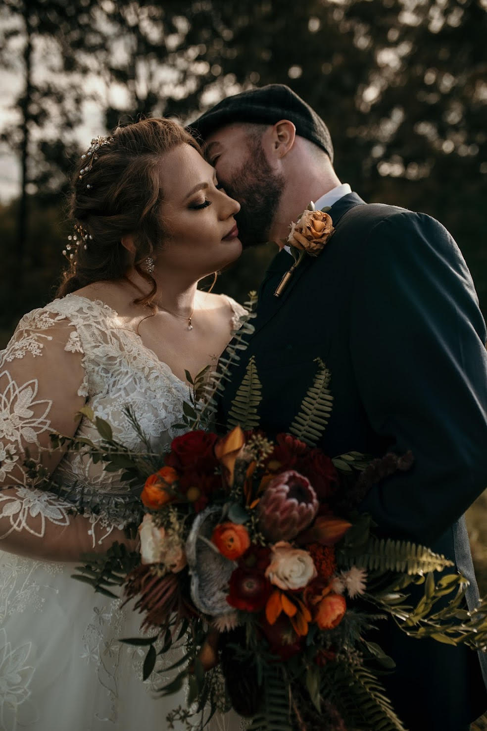 moody fall bridal bouquet